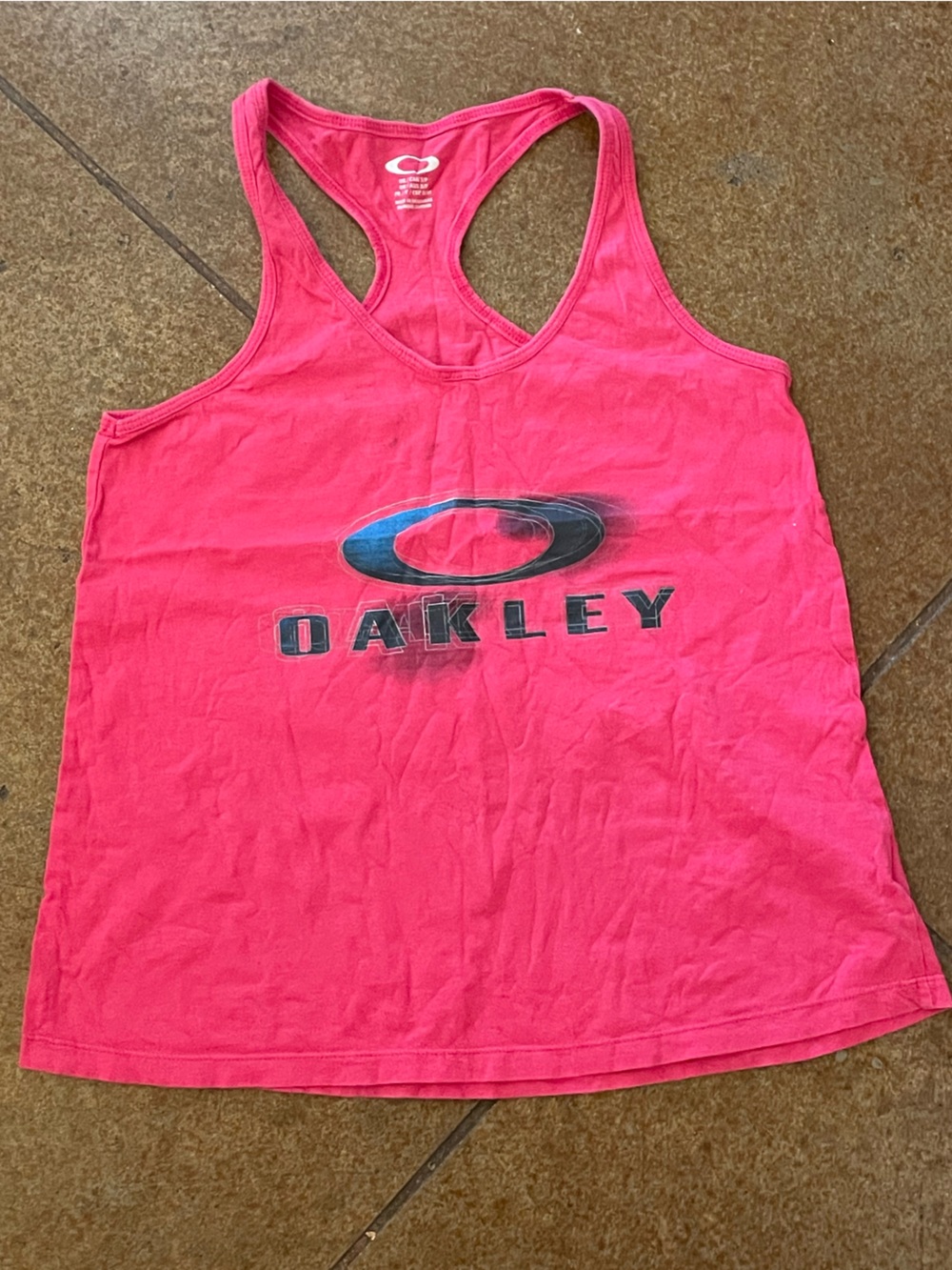 Vintage Oakley Hot Pink Logo Racerback Tank